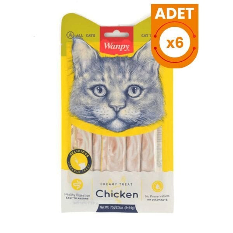 Wanpy 5'li Tavuklu 14 Gr | Kedi Sıvı Ödül Maması